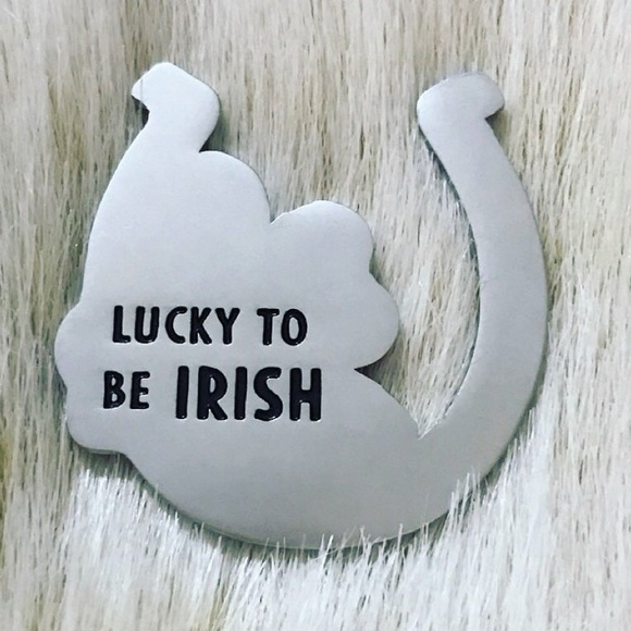 Luck of the Irish Horseshoe and Four Leaf Clover Lucky Charm - Picture 2 of 4